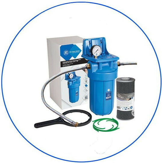 Aqua Filter FH10Bx-WB Sistem de Filtrare a Apei Singur Alimentare centrală / Sub blat Filtru cu Diafragmă ½" cu Filtru de Schimb Filtru Aqua FCCBL-S10BB 10μm