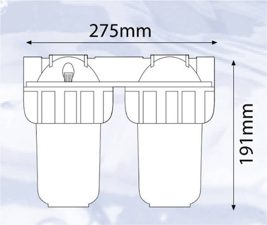 Atlas Filtri Medium Duplex Plus 3P BFO SX TS Water Filtration System Double Central Supply Micron 1''