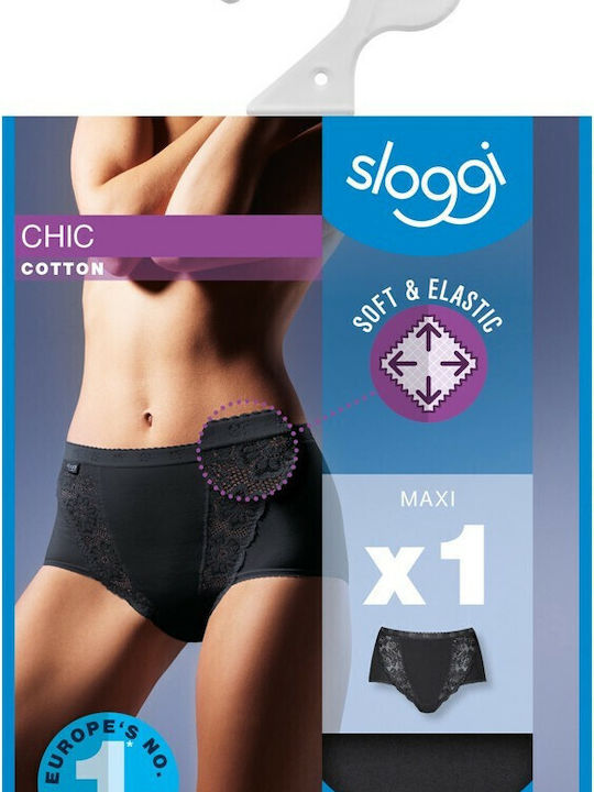 Chic Maxi High-waisted Women's Boxer with Lace Black