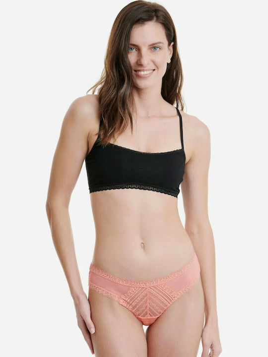 Women's String 2Pack with Lace Fuchsia/Green