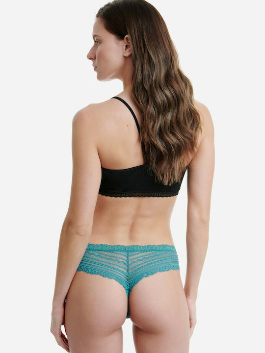 Women's String 2Pack with Lace Fuchsia/Green