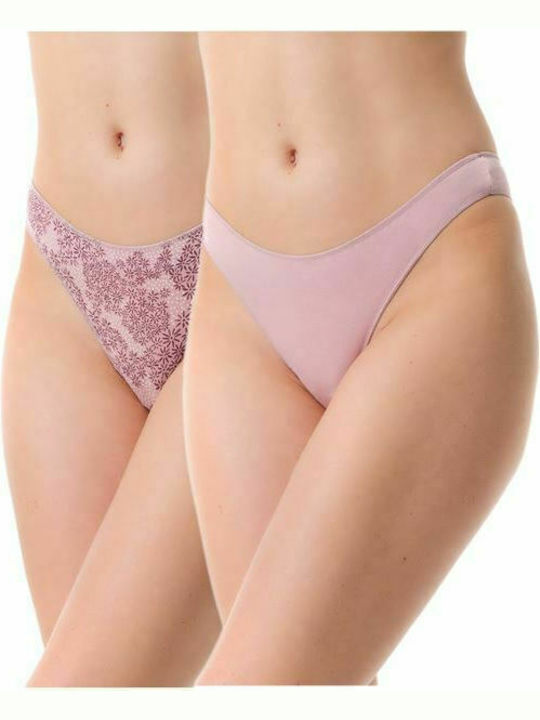 Minerva Fimelle Damen Zeichenfolge 2Pack Rosa