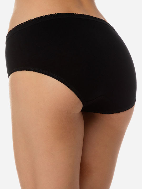 Βαμβακερά High Waist Women's Boxer 2Pack Black