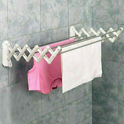 Aluminum Folding Wall Mounted Clothes Drying Rack with Hanging Length 5m