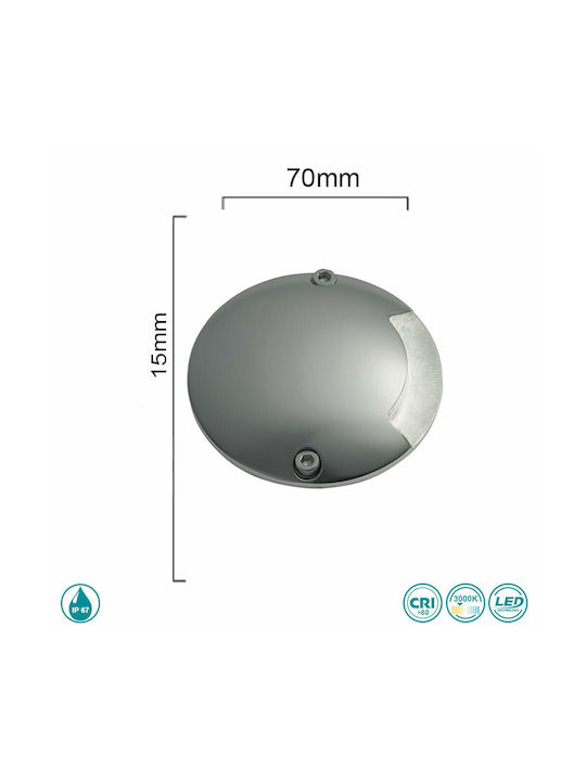 Ondaluce Ondaluce Außenstehlampe LED mit Warmweißem Licht IP67 Silber