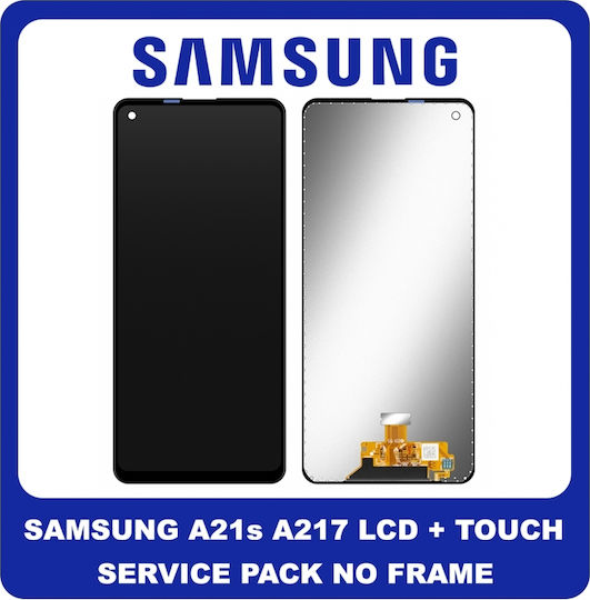 Samsung Screen with Touch Mechanism and Frame for Galaxy A21S (Black)