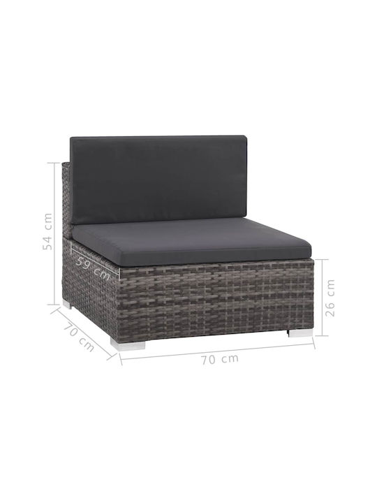 Canapea De Colț Pentru Exterior Din Rattan Cu Perne 70x70x54cm
