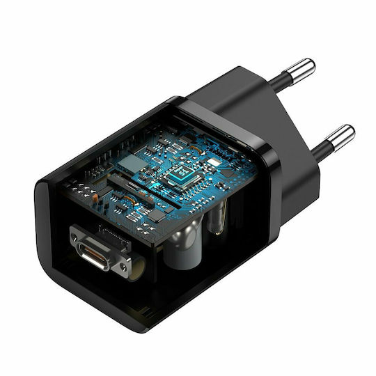 Baseus Charger Without Cable with USB-C Port 25W Blacks (Super Si 1C)