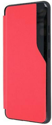 Hurtel Eco Leather View Synthetic Leather Book Red (Redmi Note 10 5G / Poco M3 Pro)