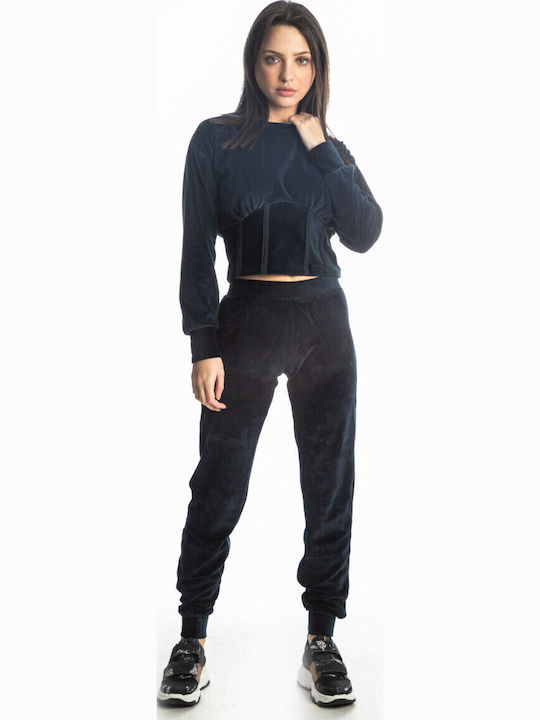 Pantaloni de Trening cu elastic Catifea Negru