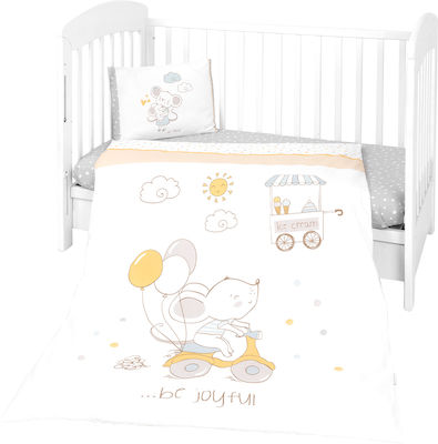 Kikka Boo Baby Crib Bedding Set Joyful Mice 3pcs Gray