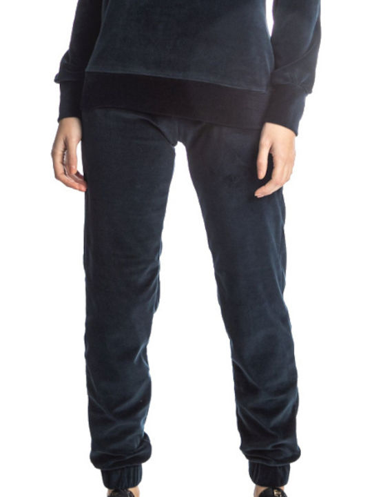 Sweatpants Jogger Velvet Navy Blue