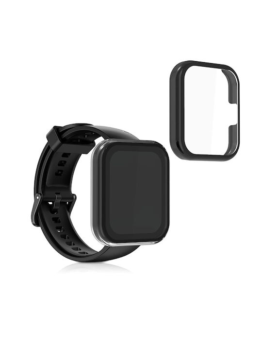 KWmobile Full Body 2buc Carcasă de Plastic cu Sticlă Black / Transparent pentru Realme Watch 2 Pro