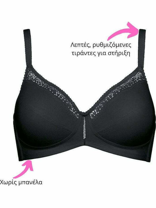 Cotton Beauty Bra without Padding without Underwire Black