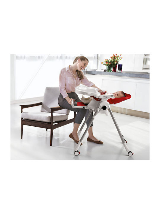Peg Perego Prima Pappa Follow Me Αναδιπλούμενο Καρεκλάκι Φαγητού με Ρυθμιζόμενο Ύψος Super Girl