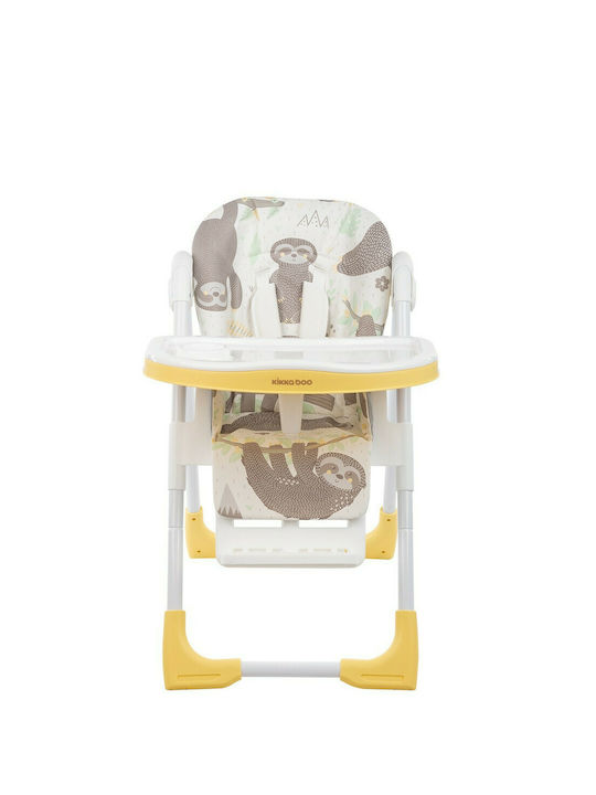 Kikka Boo Vitto Foldable Baby Highchair with Adjustable Height Yellow Sloth