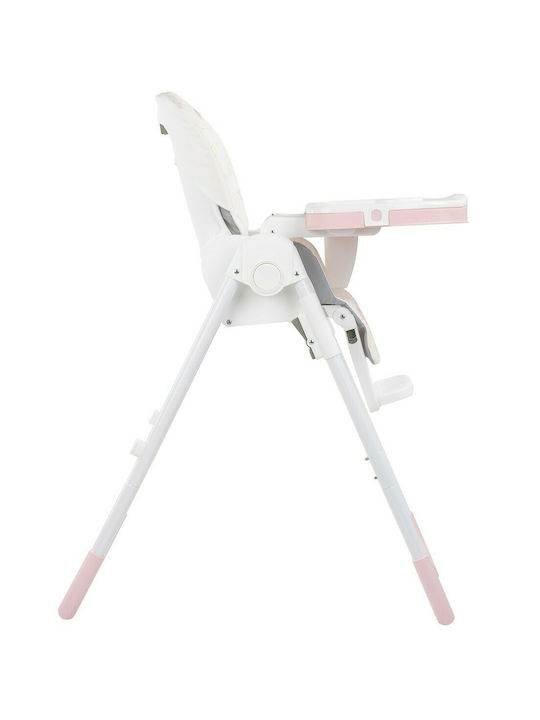 Kikka Boo Vitto Highchair with Metal Frame & Leatherette Seat Pink Unicorn