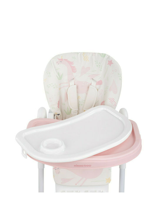 Kikka Boo Vitto Baby Highchair with Adjustable Height Pink Unicorn