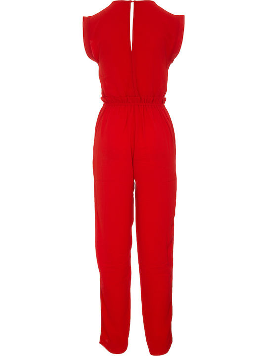 Women's Sleeveless One-piece Suit Red