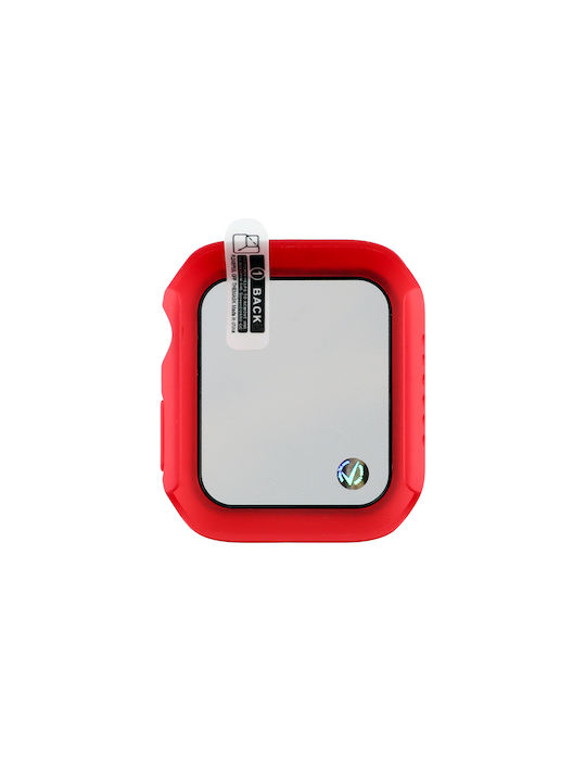 Volte-Tel Edge Cover with Key Пластмасов Калъф със Стъкло в Червен цвят за Apple Watch 40 мм