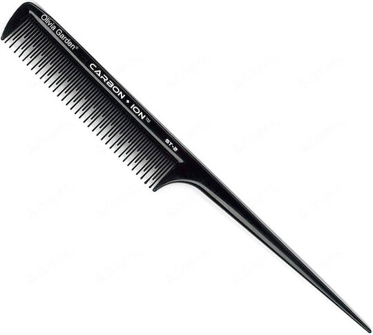 Olivia Garden Carbon + Ion Comb Χτένα Μαλλιών Μαύρη 22cm