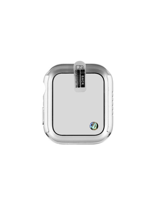 Volte-Tel Edge Cover with Key Πλαστική Θήκη με Τζαμάκι σε Ασημί χρώμα για Apple Watch 44mm