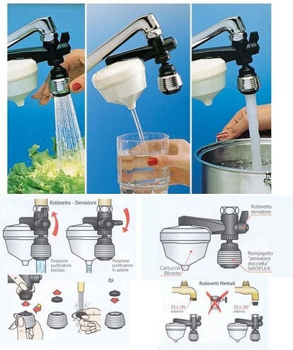 Siroflex UNI 3 Faucet Water Filter Activated Carbon