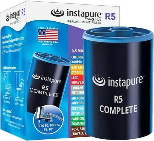 Instapure F2 Faucet Mount Water Filter Compact Activated Carbon with R5 0.5 μm Filter