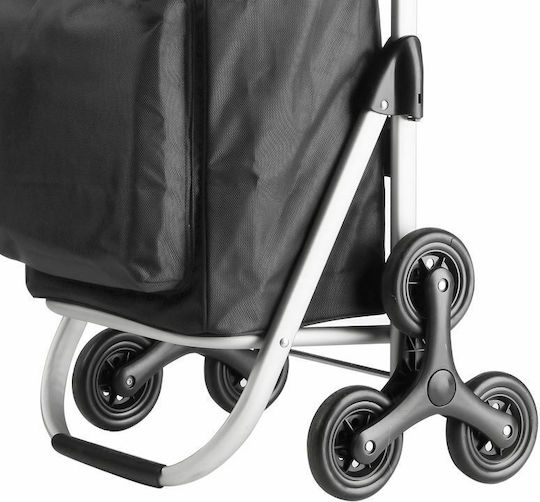 Expert Premium Foldable Fabric Shopping Trolley Black 47x43x97cm
