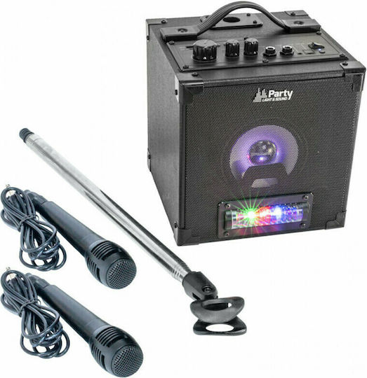 Party Karaoke Lautsprecher mit Kabelgebundenem Mikrofon und Lichteffekten Singtogether Schwarz