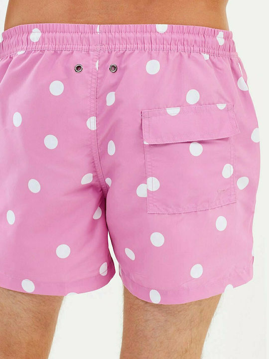 Nikben Pink Dot Men's Swimwear Printed Shorts Pink