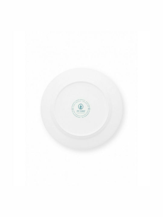 PiP Studio Flower Festival Πιατέλα Σερβιρίσματος από Πορσελάνη Light Blue με Διάμετρο 32εκ.