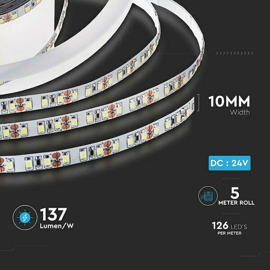 V-TAC LED-Streifen 24V Natürliches Weiß Licht 5m Typ SMD2835