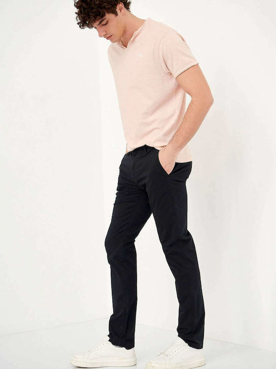 Hose Chino Elastisch in Normaler Passform Schwarz