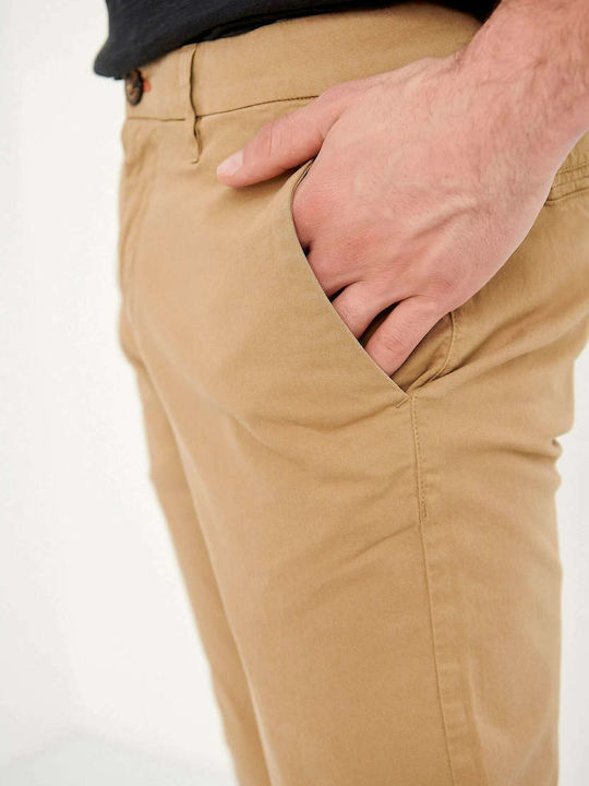 Hose Chino Elastisch in Normaler Passform Beige