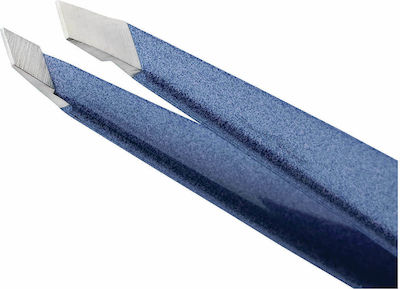 Tweezerman Eyebrow Tweezer with Curved Tip Slant Blue 1pcs