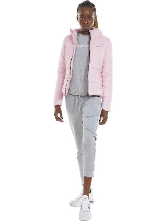 071128 Kurz Damen Puffer Jacke für Winter Rosa