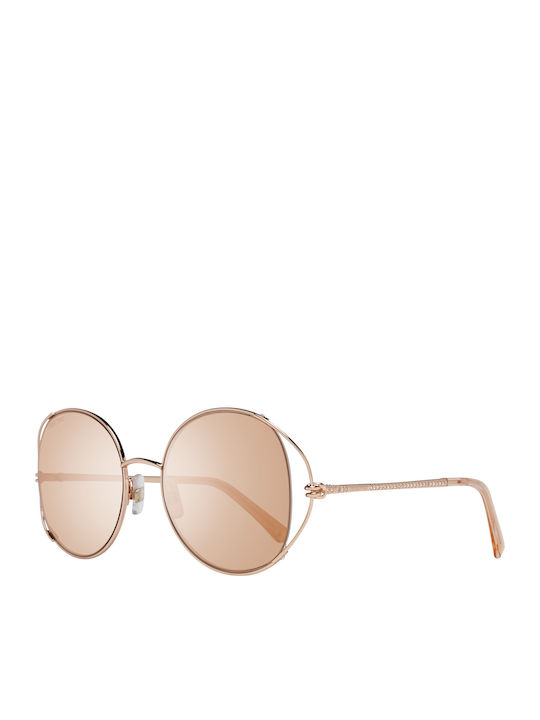Swarovski Women's Sunglasses with Rose Gold Metal Frame and Orange Mirror Lens SK0230 28G
