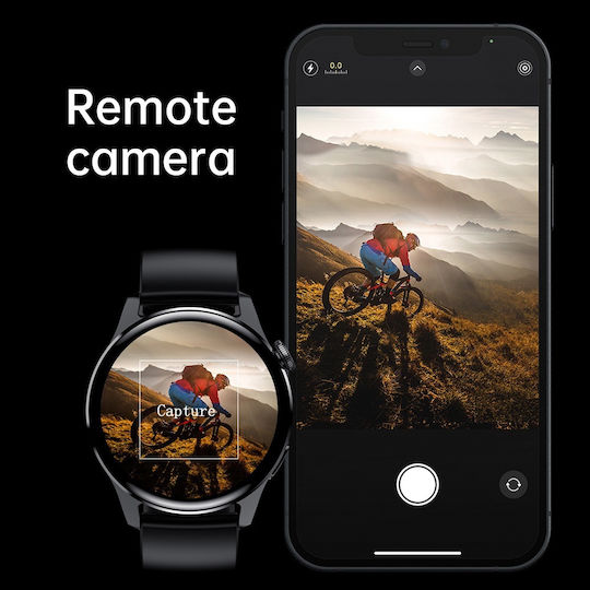 Microwear Wear 3 Pro 46mm Smartwatch με Παλμογράφο (Μαύρο)