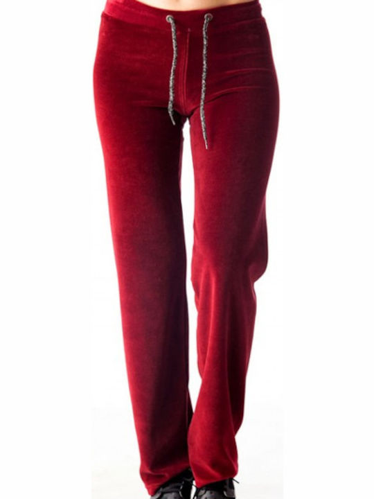 Pantaloni de Trening Catifea Burgundy