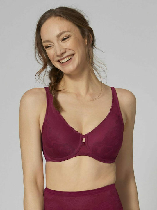 Wild Rose Sensation Bra without Padding Underwire Burgundy