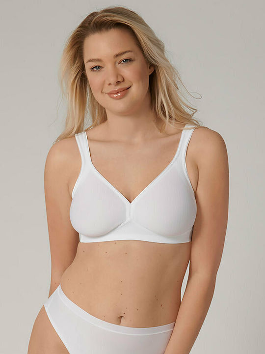 Modern Soft Cotton Bra without Padding without Underwire White