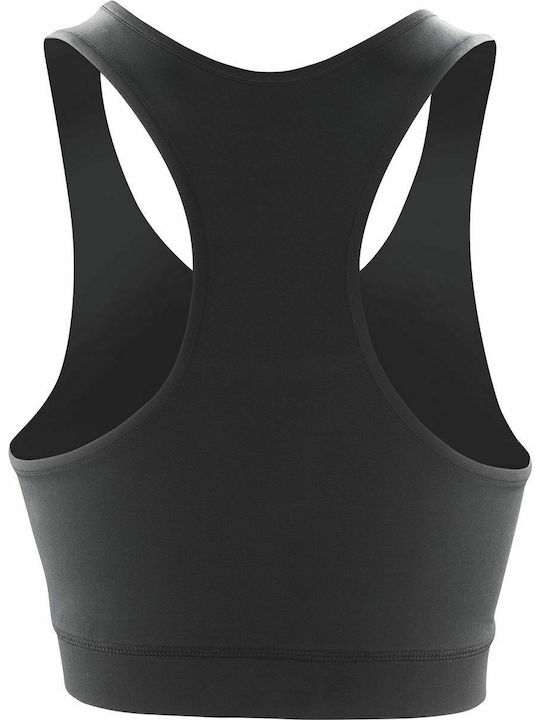 Spiro Crop-Top Impact Softex S282F Black Women's Sports Bra without Padding Black