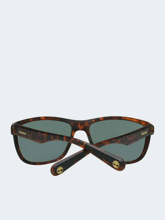 Timberland Herren Sonnenbrille mit Braun Schildkröte Kunststoff Gestell und Grün Linse TB7179 56N