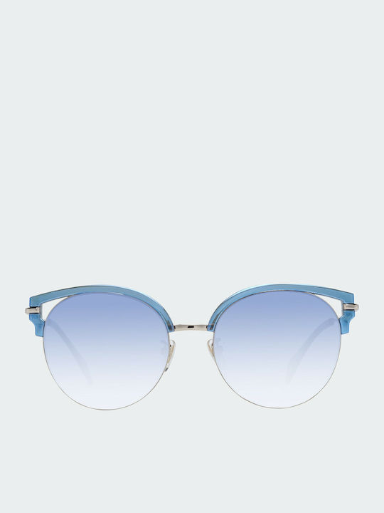 Police Shine 3 Women's Sunglasses with Blue Metal Frame SPL739 8FFB