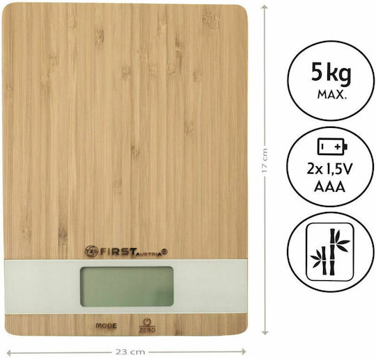 First Austria Digital Kitchen Scale Up To 5kg Brown