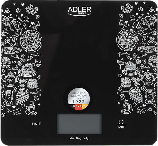 Adler Digitale Küchenwaage bis 10kg Schwarze