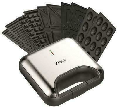 Zilan Sandwich Maker with Removable Plates for for 2 Sandwiches Sandwiches 800W Inox