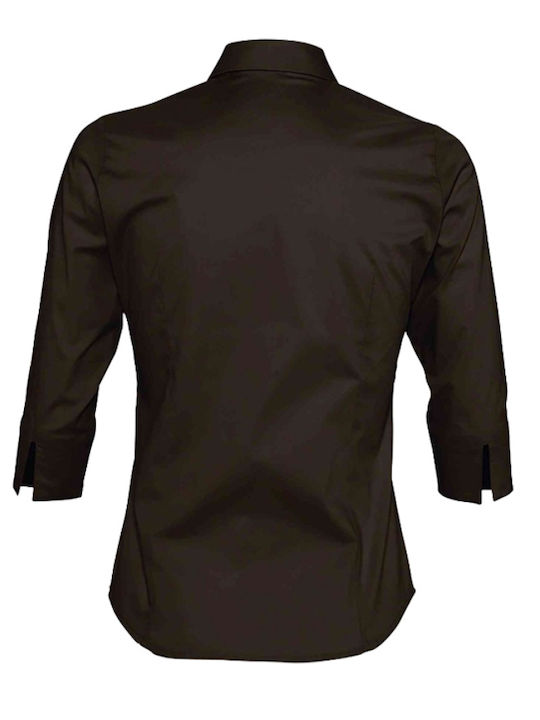 Sol's Women's Monochrome Long Sleeve Shirt Dark Brown