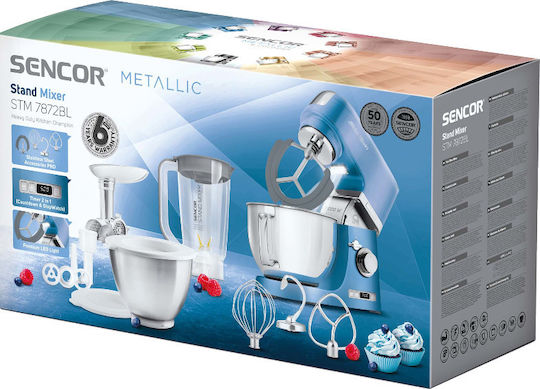 Sencor Stand Mixer 1000W with Stainless Mixing Bowl 4.5lt